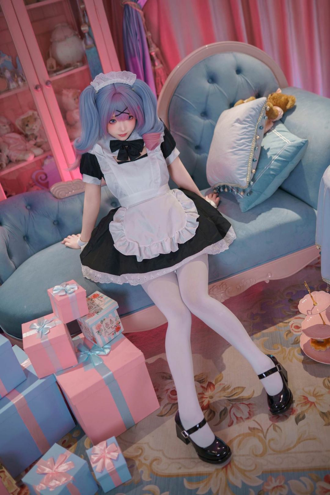图片[2]-Bangni邦尼 – 初音未来 兔子洞女仆：蓝发女仆白丝露臀 大尺度还原 82P-御萝部落