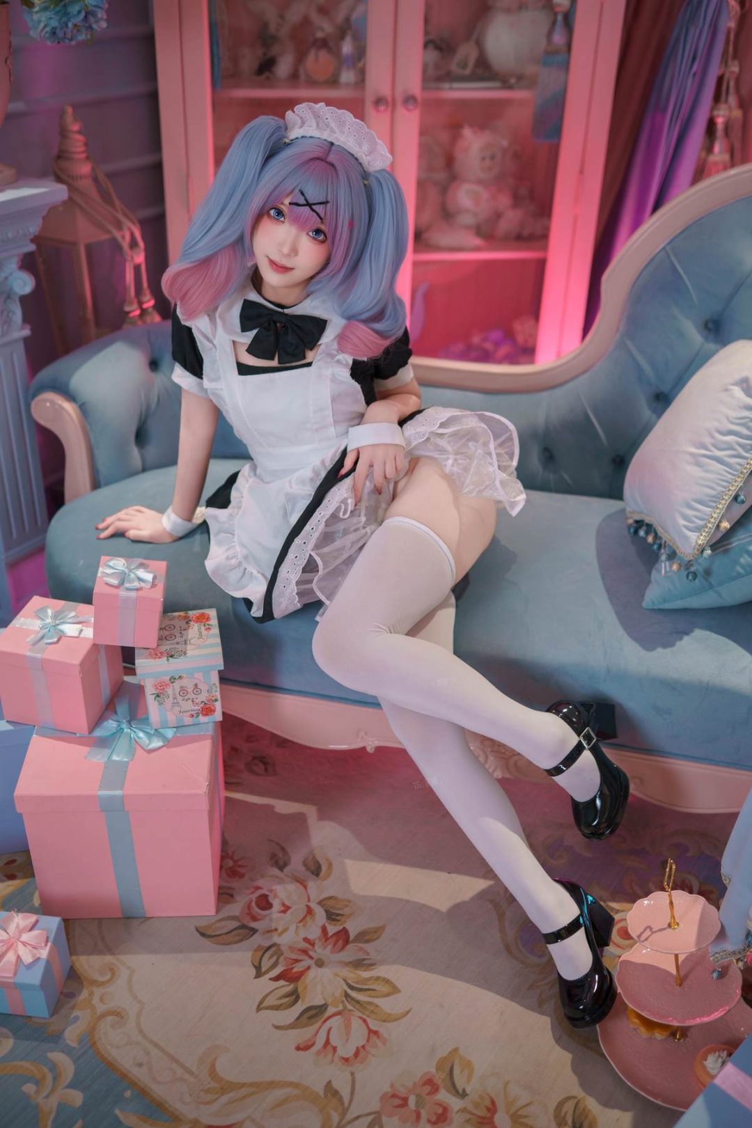 图片[7]-Bangni邦尼 – 初音未来 兔子洞女仆：蓝发女仆白丝露臀 大尺度还原 82P-御萝部落