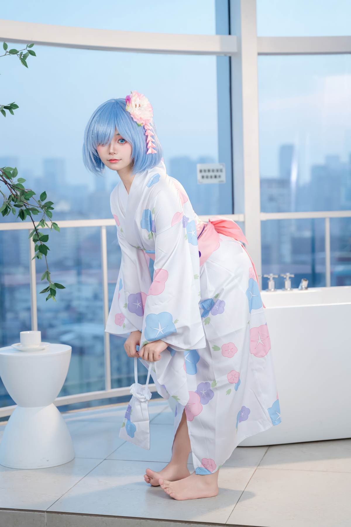小羊不吃草 - Re_从零开始的异世界生活 雷姆和服：蓝发和服浴室大尺度 48P-御萝部落