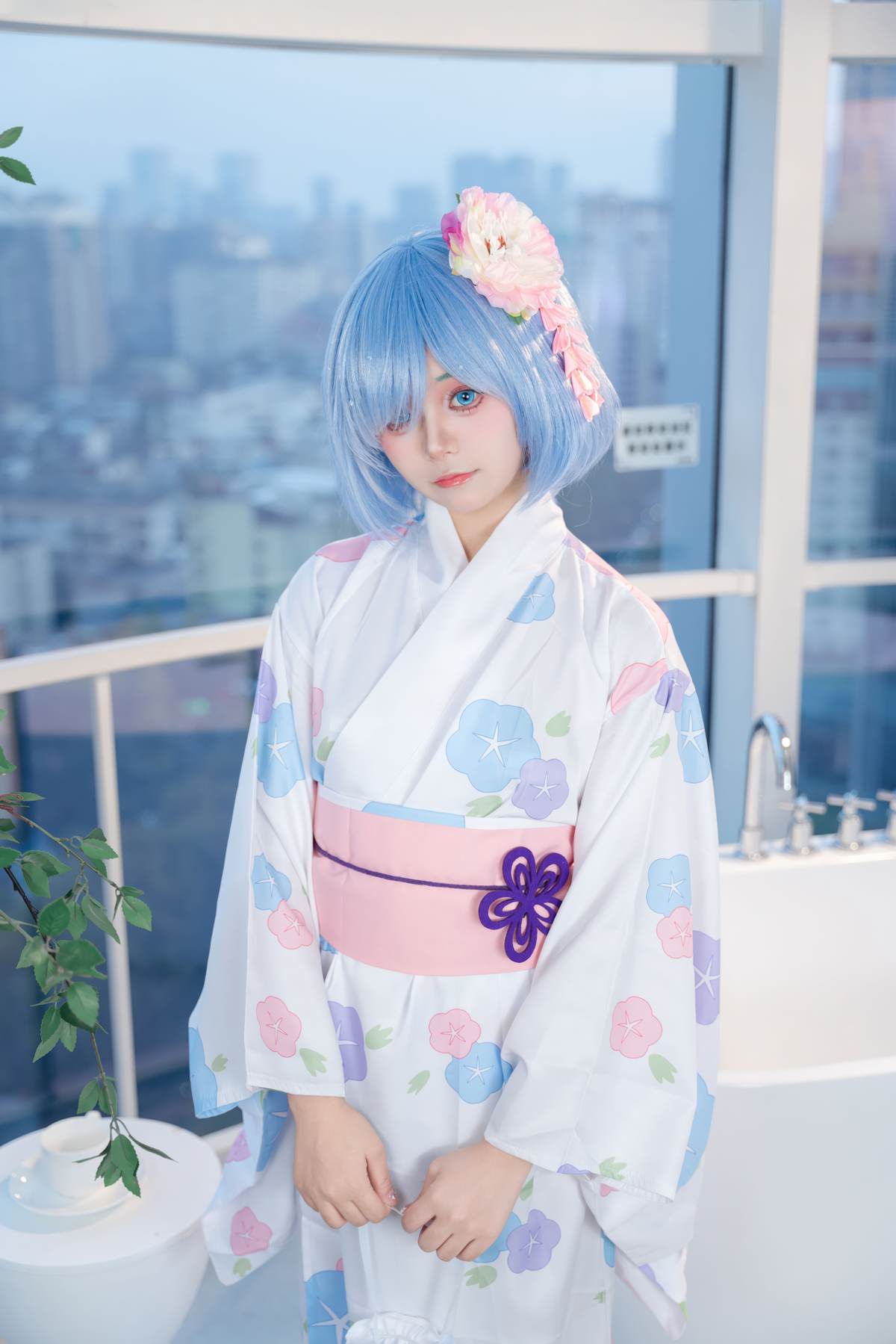 图片[2]-小羊不吃草 – Re_从零开始的异世界生活 雷姆和服：蓝发和服浴室大尺度 48P-御萝部落