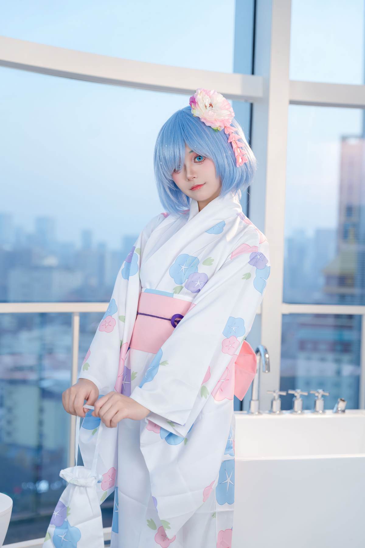 图片[3]-小羊不吃草 – Re_从零开始的异世界生活 雷姆和服：蓝发和服浴室大尺度 48P-御萝部落