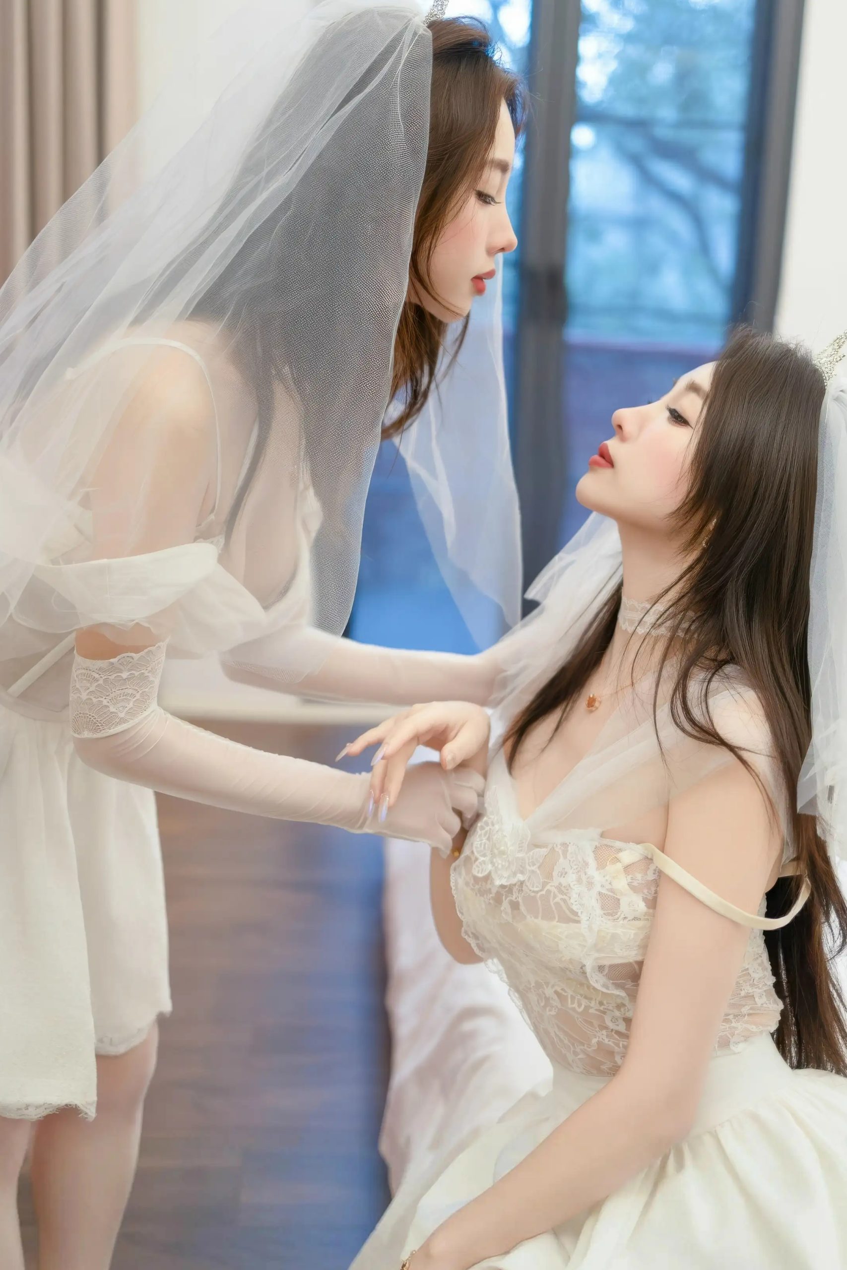 图片[4]-Twins-桃之夭夭 白色蕾丝婚纱-御萝部落