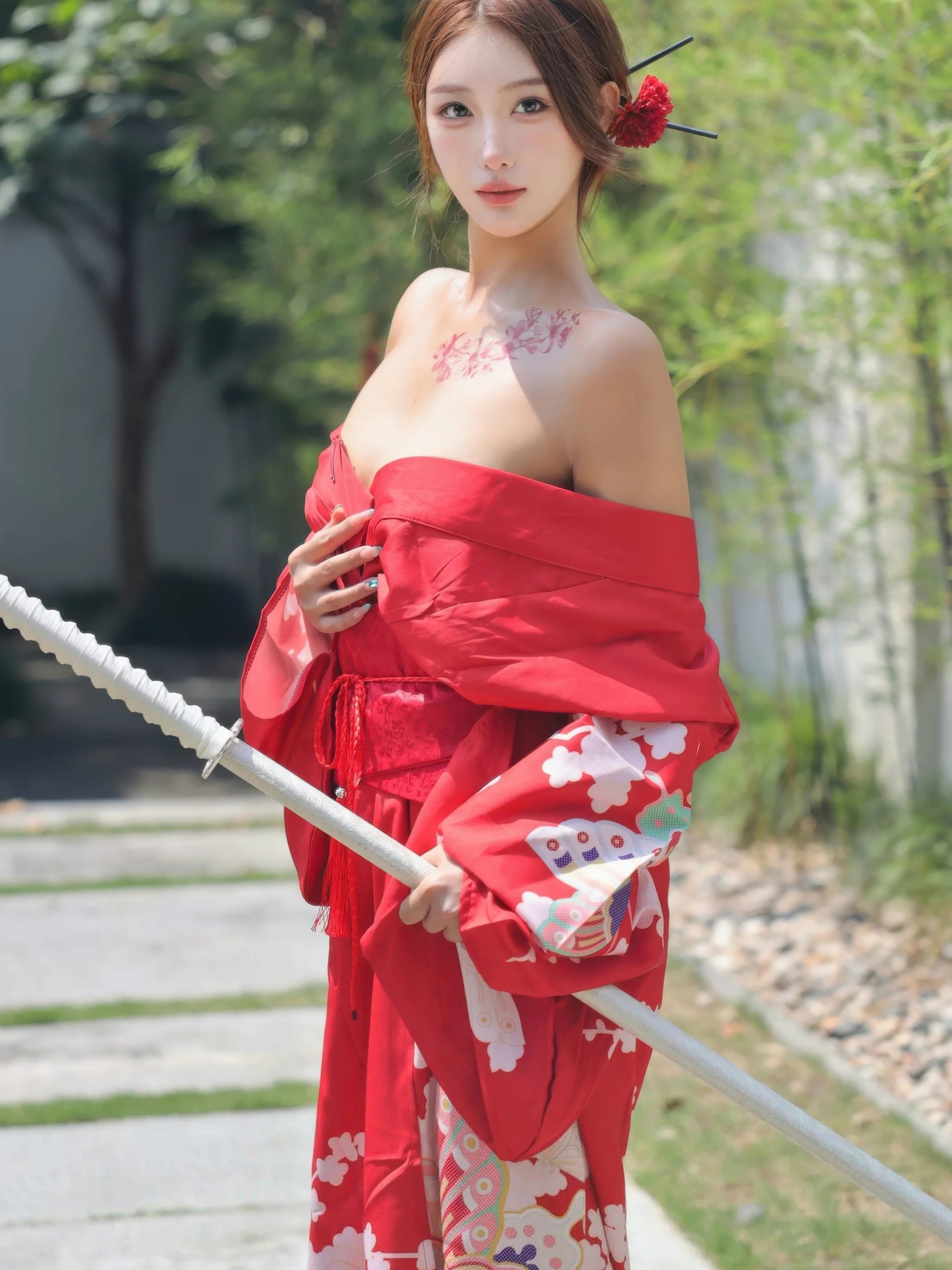 图片[6]-金允希Yuki 红色和服-御萝部落