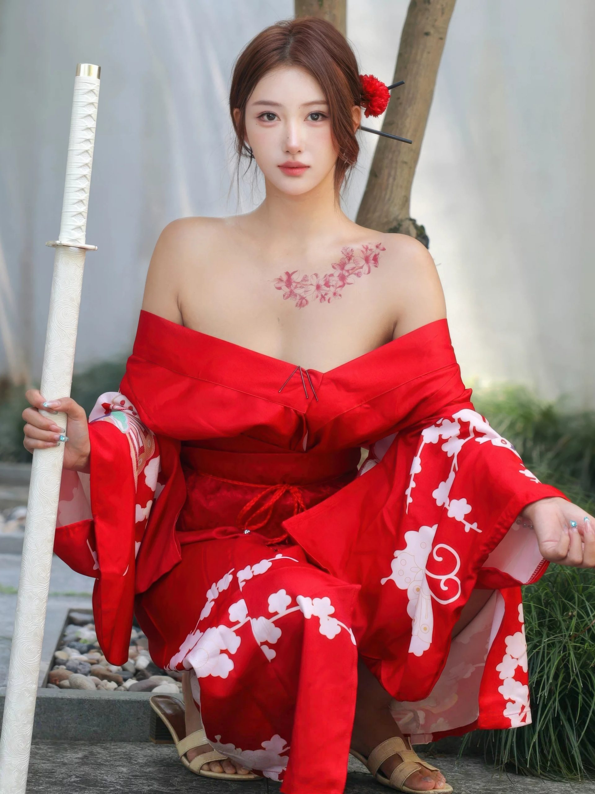 图片[7]-金允希Yuki 红色和服-御萝部落