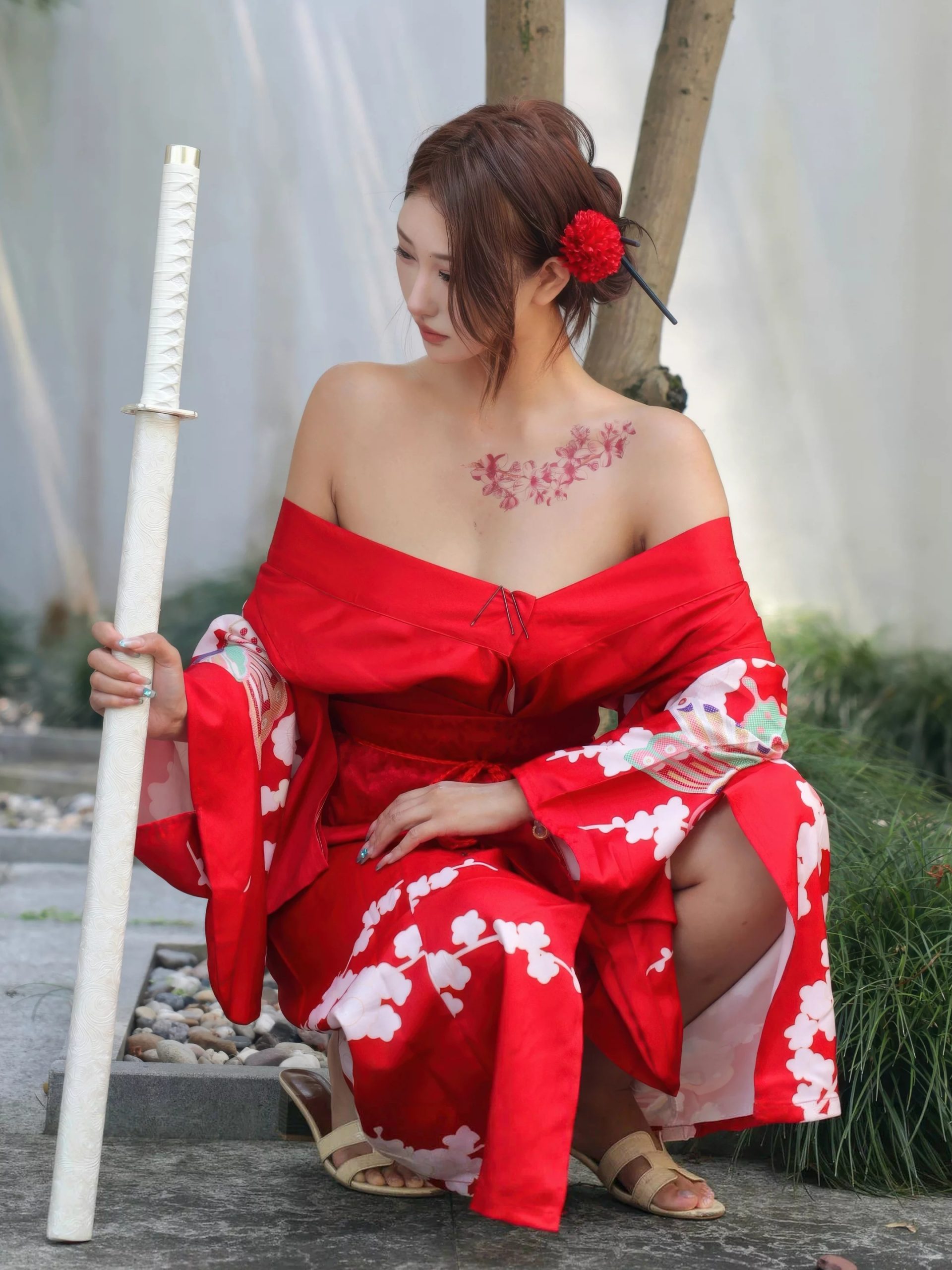 图片[8]-金允希Yuki 红色和服-御萝部落