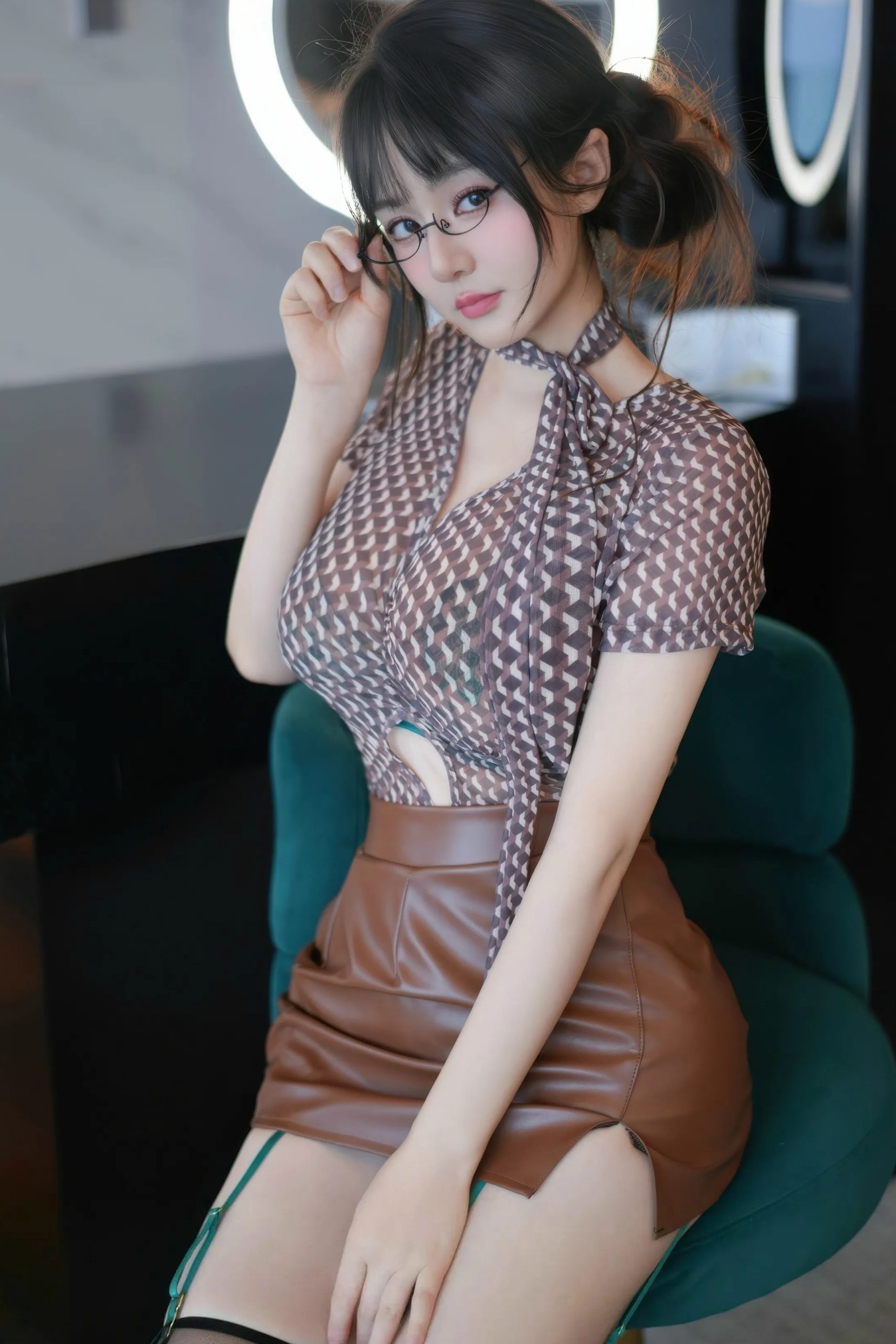 图片[8]-沈南汐RuRu 棕色短裙-御萝部落