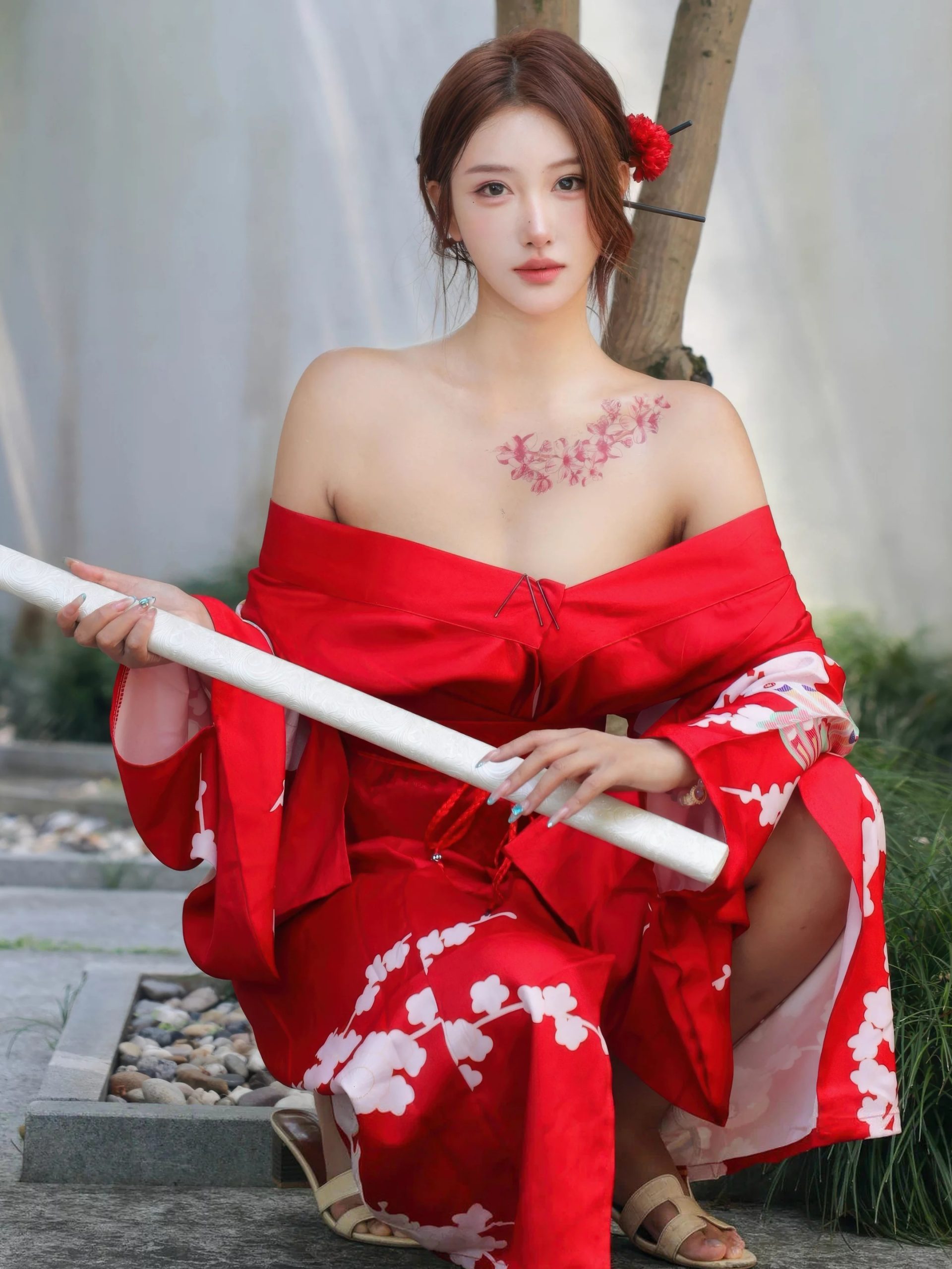 图片[9]-金允希Yuki 红色和服-御萝部落