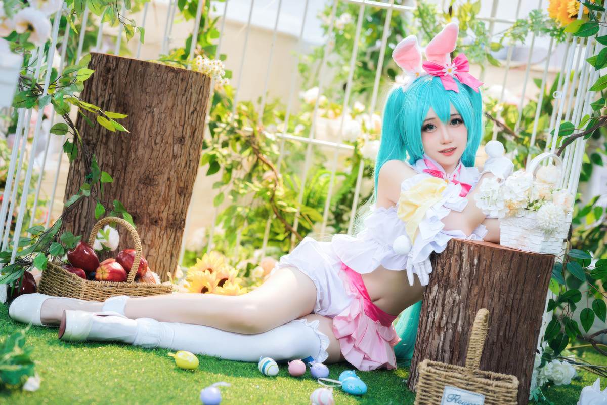图片[2]-焖焖碳 – cos 复活节兔子：真人写实性感兔女郎 白丝兔耳巨乳开档 极致肉感诱惑无修正 22P-御萝部落