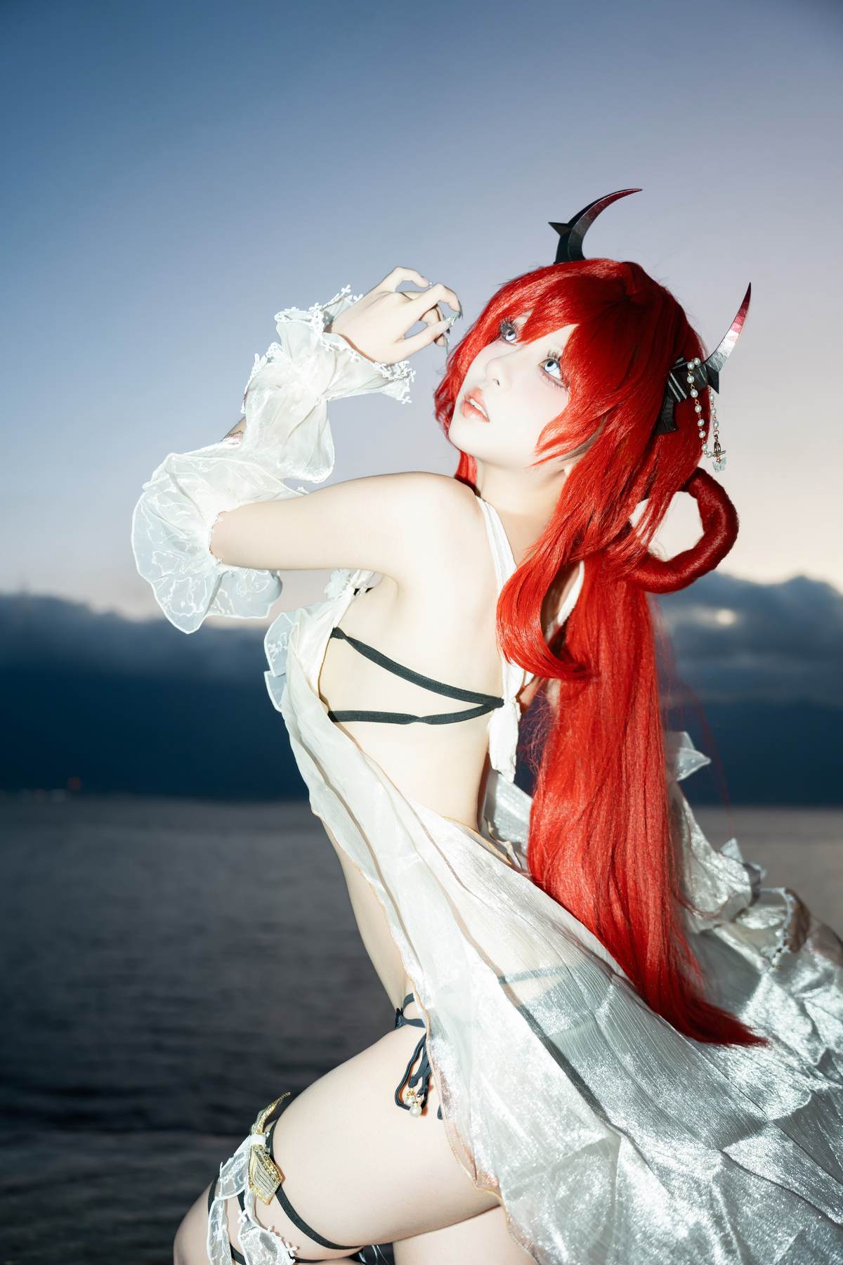 图片[3]-纸悦Etsu_ko – 明日方舟 史尔特尔 泳装：红发恶魔角轻纱水景还原 37P-御萝部落