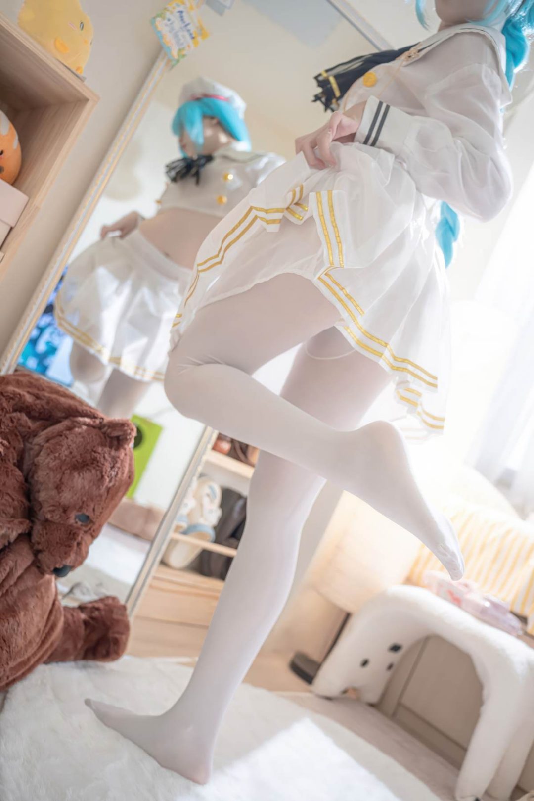 纸悦Etsu_ko – 碧蓝航线 雅努斯JK：白丝水手服蓝发长辫 甜系还原 58P-御萝部落