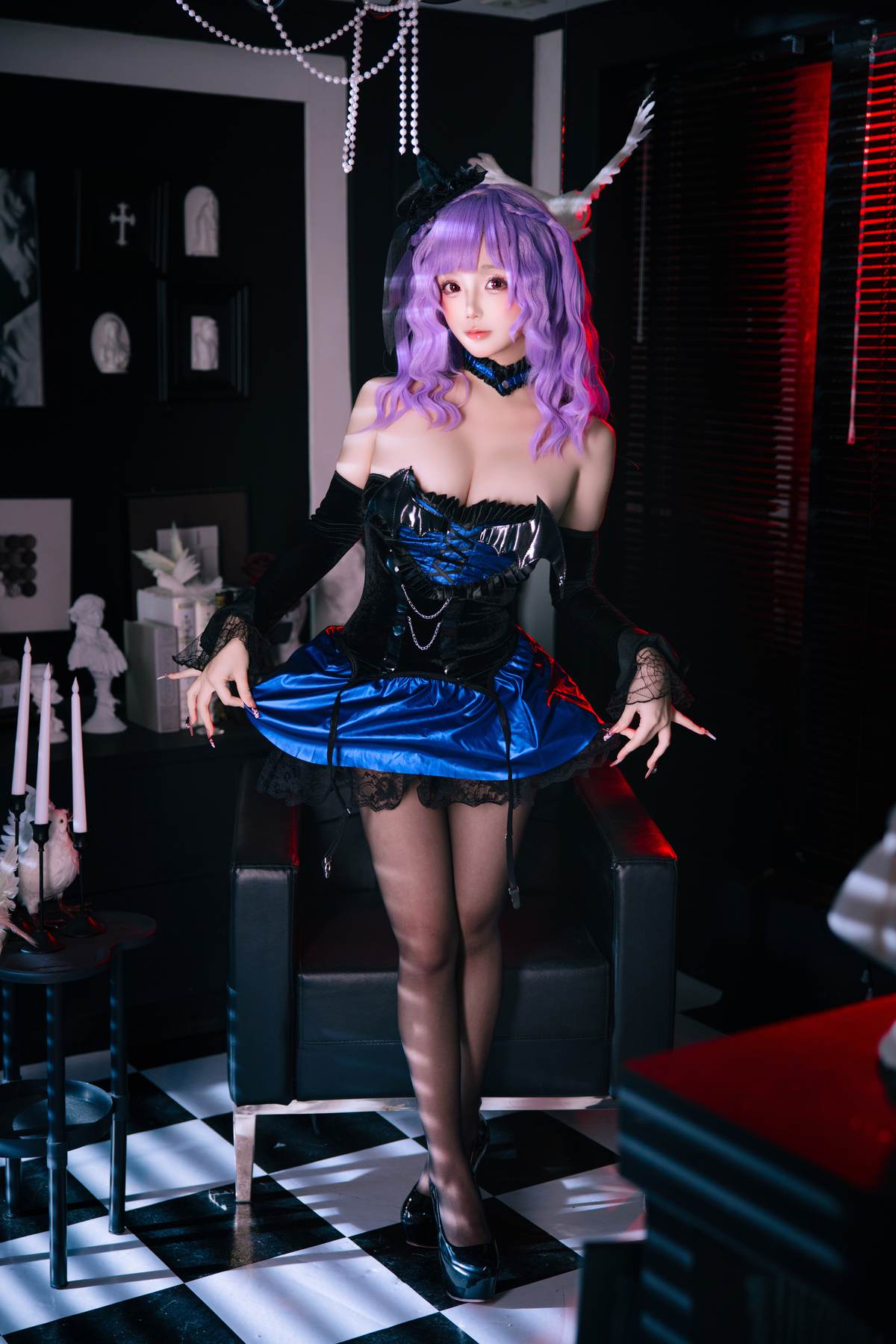日奈娇 - 见习魔女：紫发黑丝搭配高跟鞋的魔女造型 冷艳氛围与曲线表现都很吸睛 172P6V-御萝部落