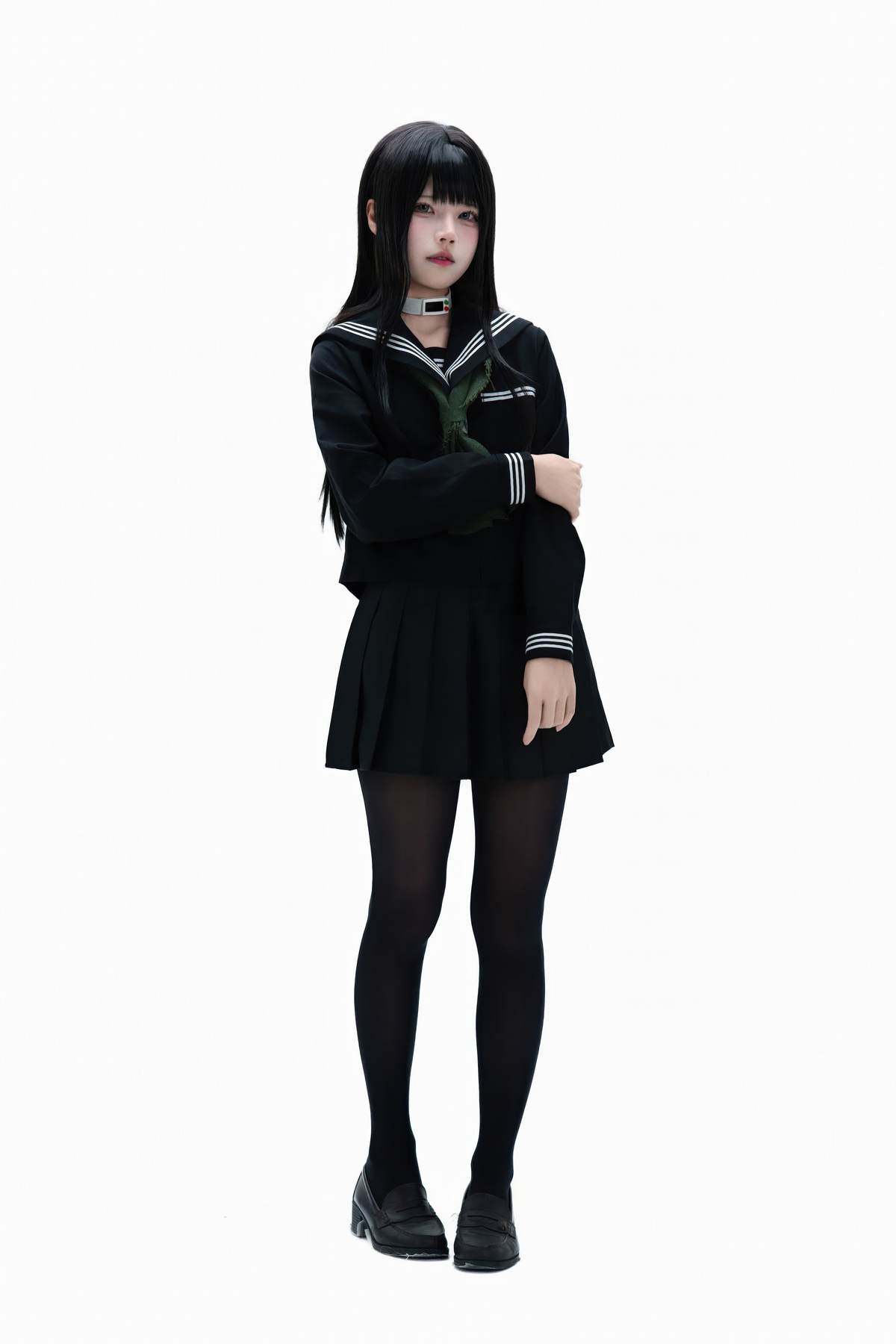 清水凪 - 白夜凛音：白发制服角色写真 72P-御萝部落