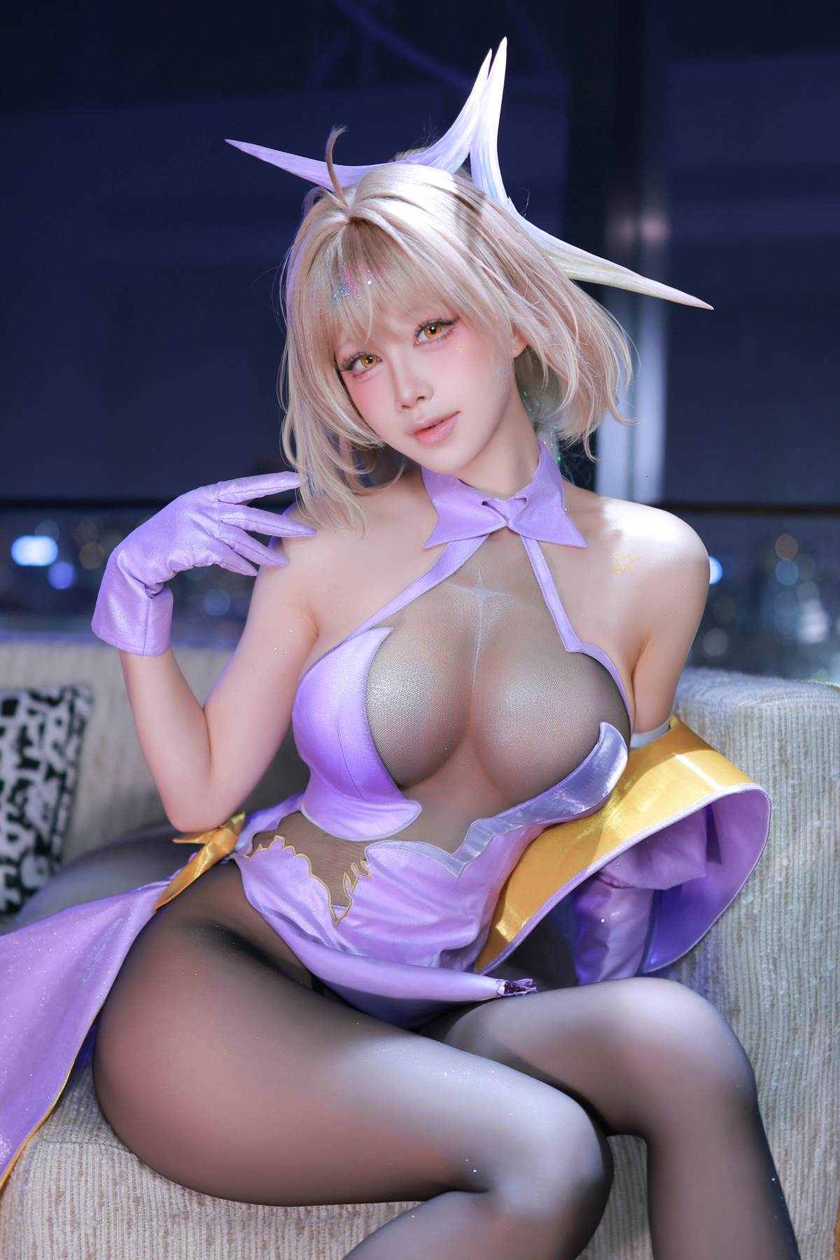 图片[3]-水淼aqua – Nikke胜利女神 阿妮斯：超级巨星星光舞台装美胸美腿 54P-御萝部落