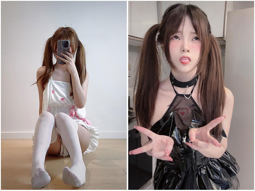 小耳酱近距离自拍特写,眼神迷离,充满暗示意味