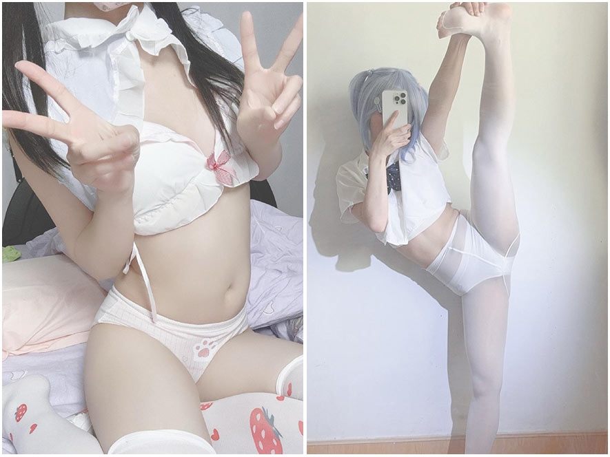 快手馨儿半透明女仆装大尺度内购套图