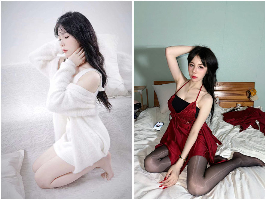 微小包包子白色居家服清纯私房写真图片