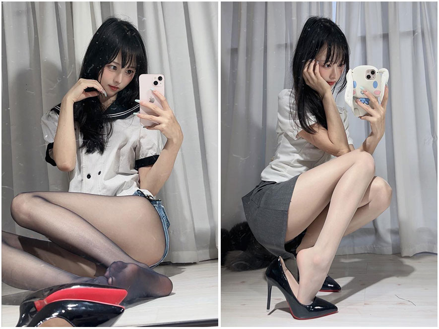 小甜酒子面对镜头露出甜美的招牌笑容