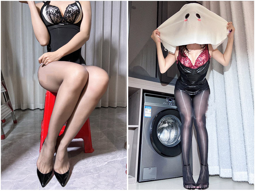 楚楚不吃鱼黑丝御姐造型