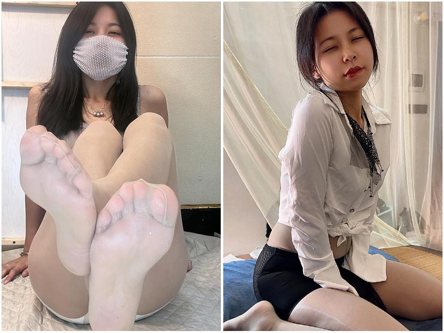 珍之儿微密圈白色蕾丝睡裙慵懒写真