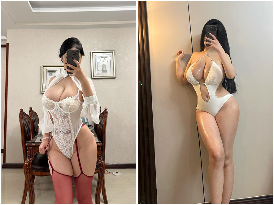 玫玫mm微密圈私房白色蕾丝写真