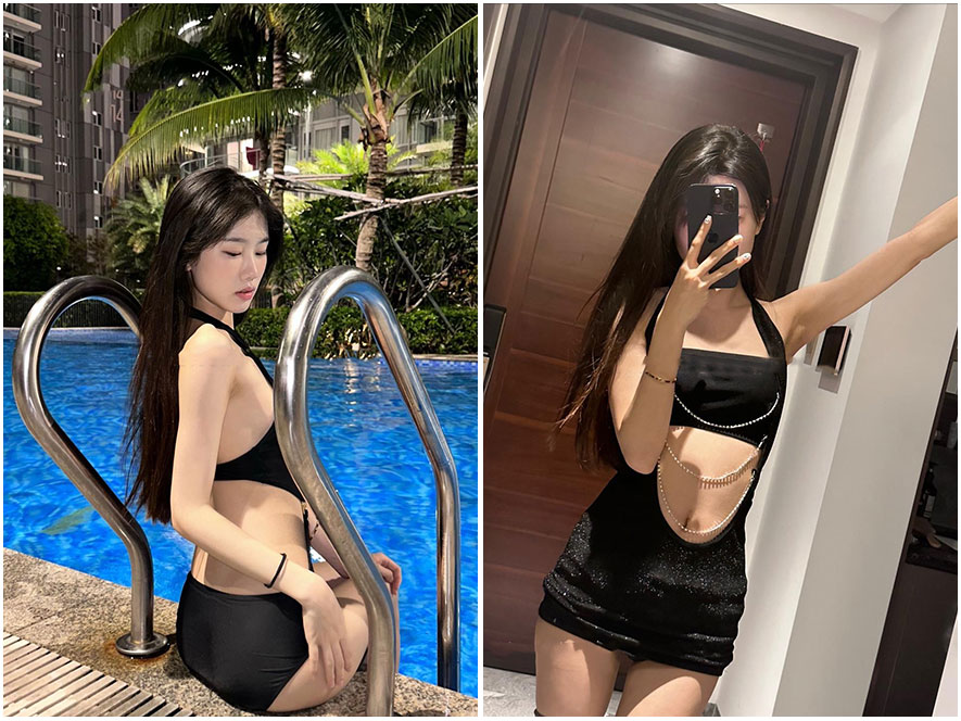 yoki小怡微密圈黑色紧身衣性感写真