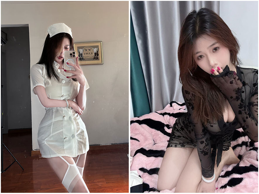 抖音小意oO在卧室生活场景中的高清自拍