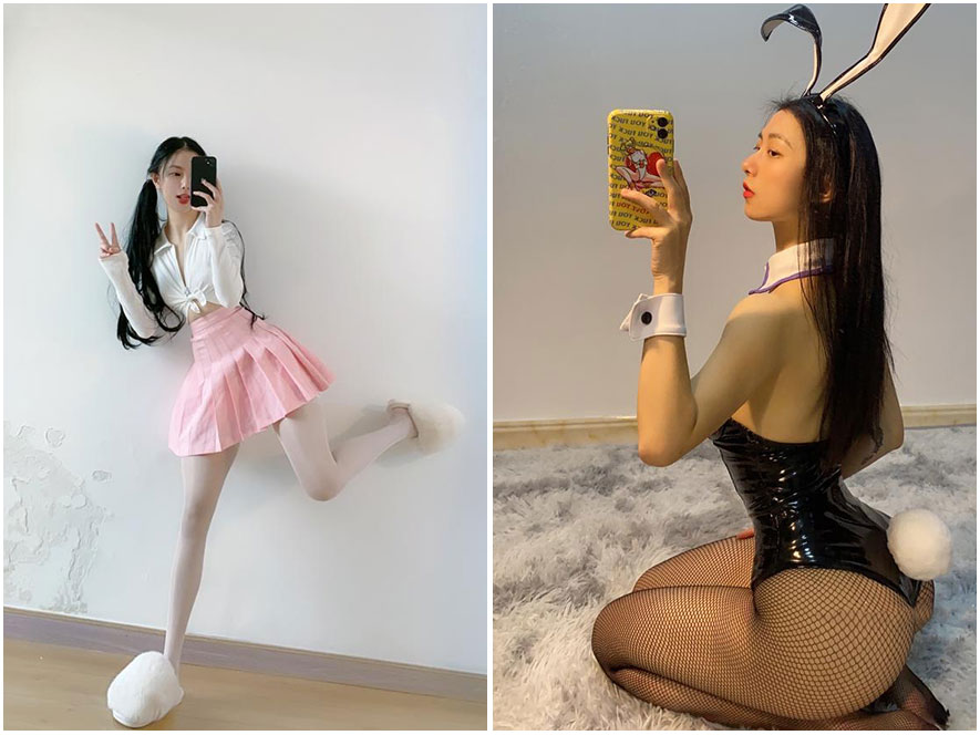 俏妞在浴室镜子前的自拍特写