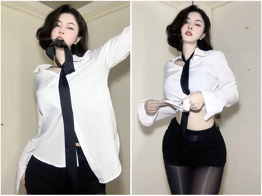 六六小阿姨白色衬衫清新自拍微密圈高清图