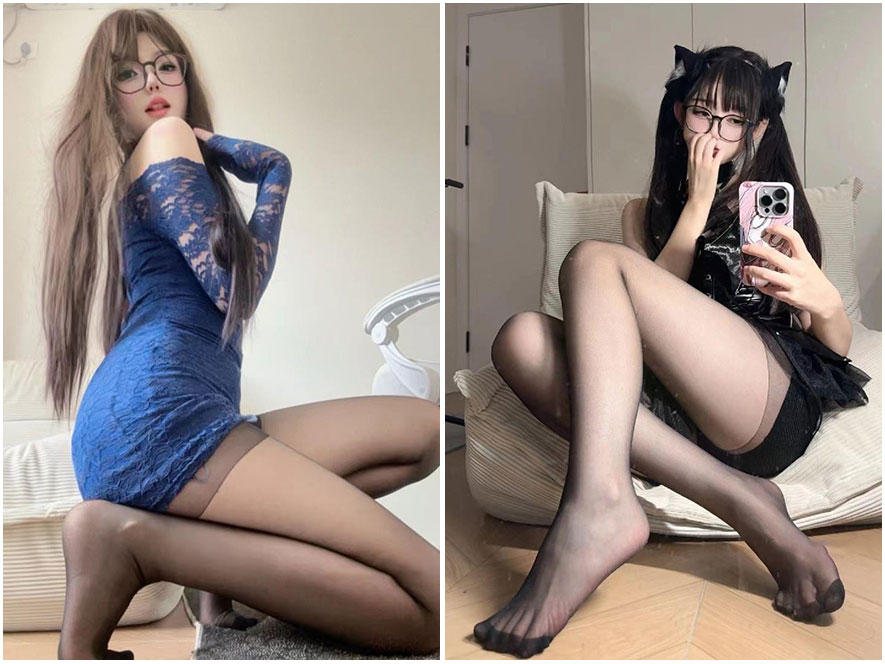 美羊羊桑黑色吊带裙侧身回眸，展示完美身材曲线和迷人眼神