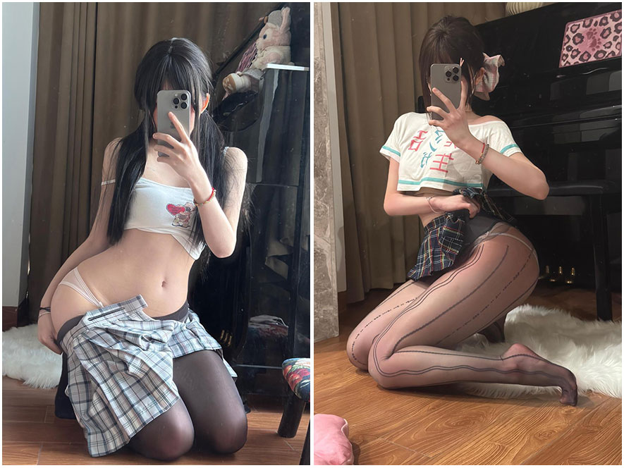 “是只小甜宠”身着JK制服