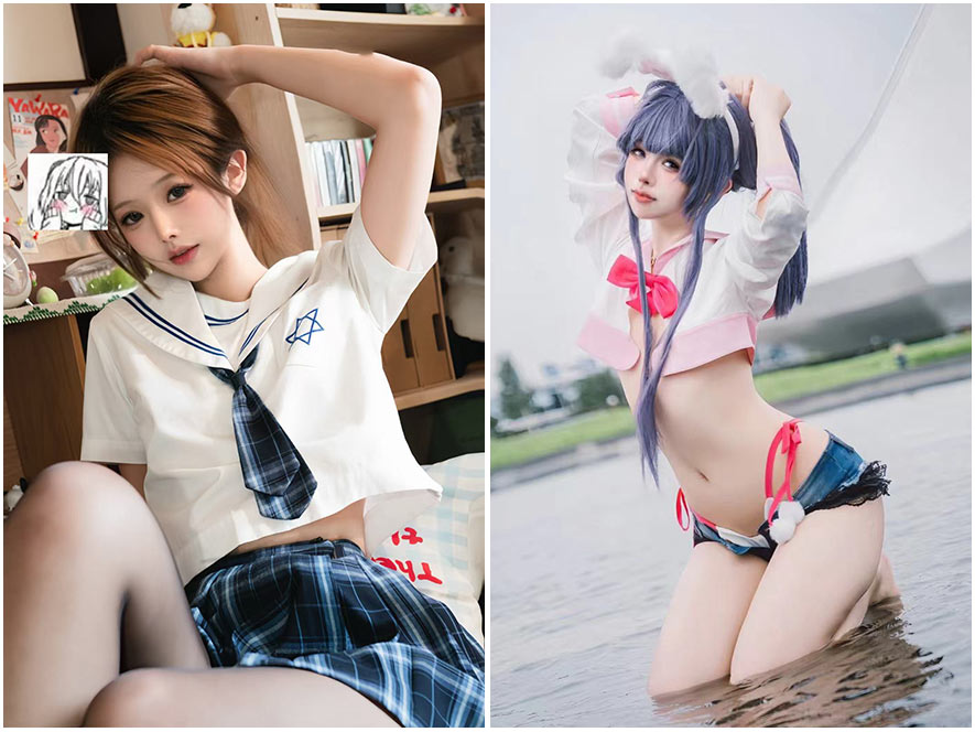 小安an粉色JK制服户外写真