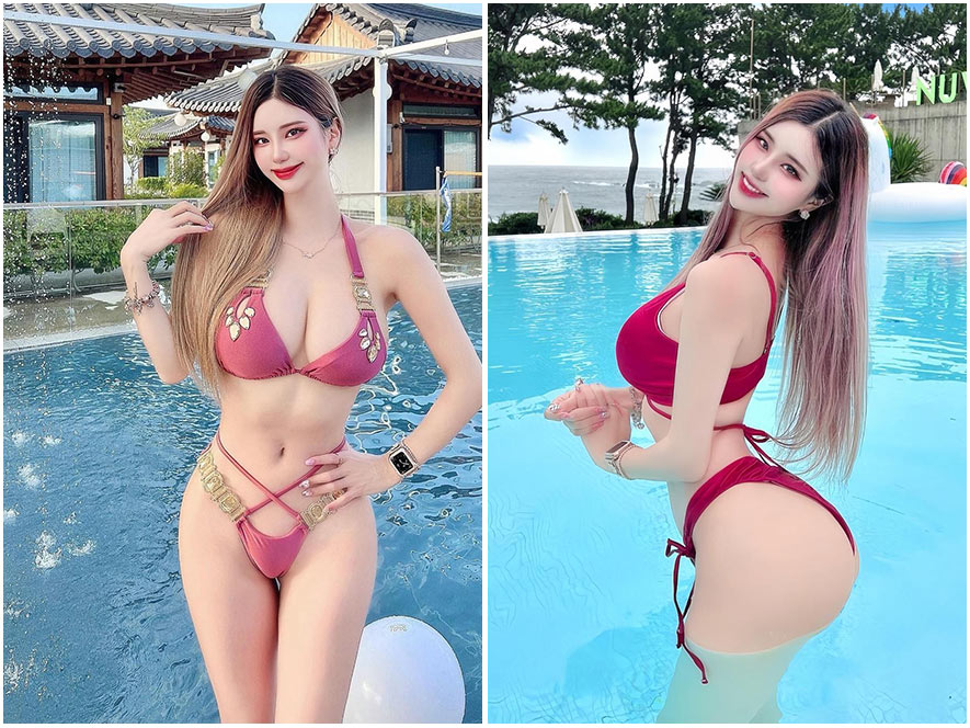 莫妮卡Fiona侧身回眸展示微密圈独家纯欲风格造型