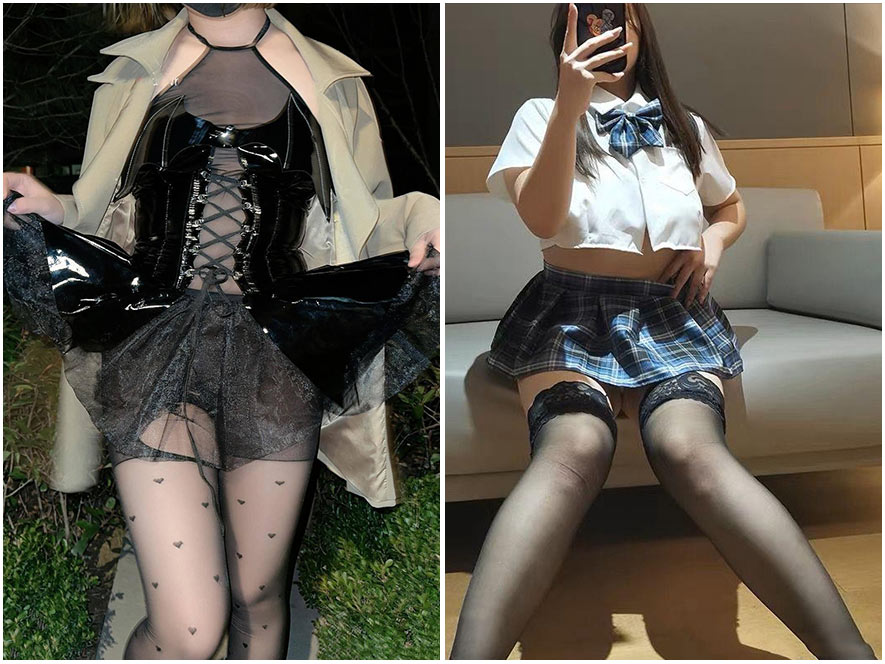 三寸黑丝长靴JK制服自拍特写