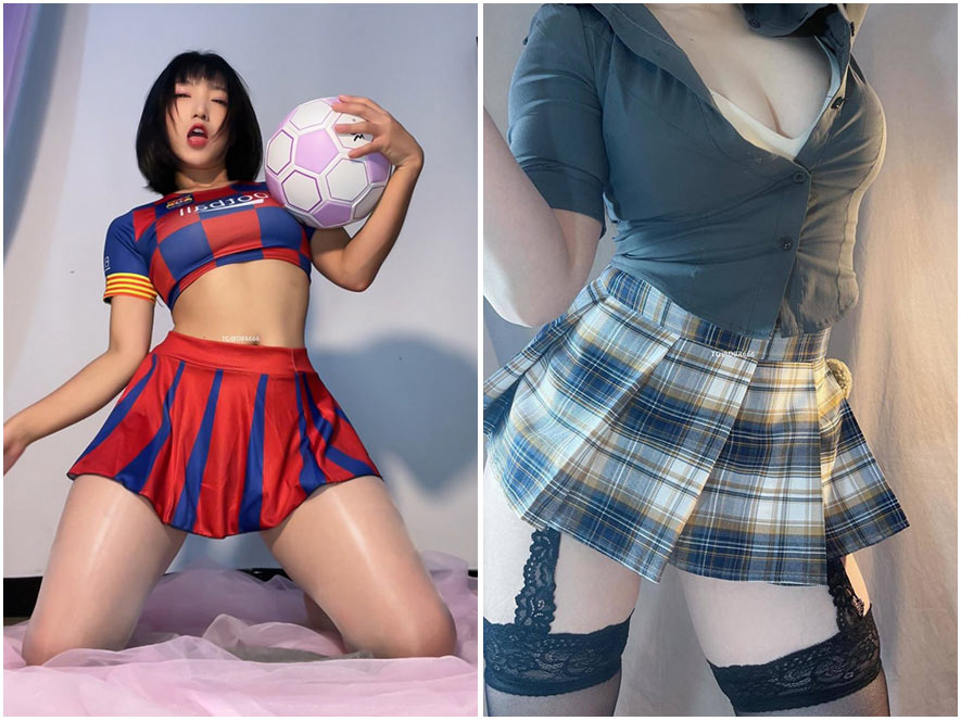 抖音网红哈尼小baby清纯日常JK自拍特写