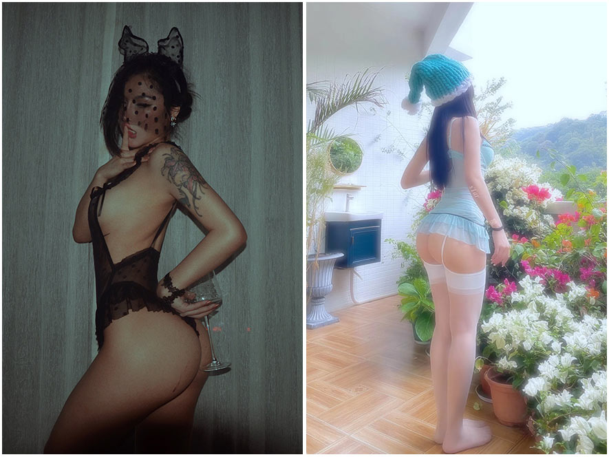 星星的秘密基地穿着洛丽塔裙子在户外草地上回头对着镜头比心