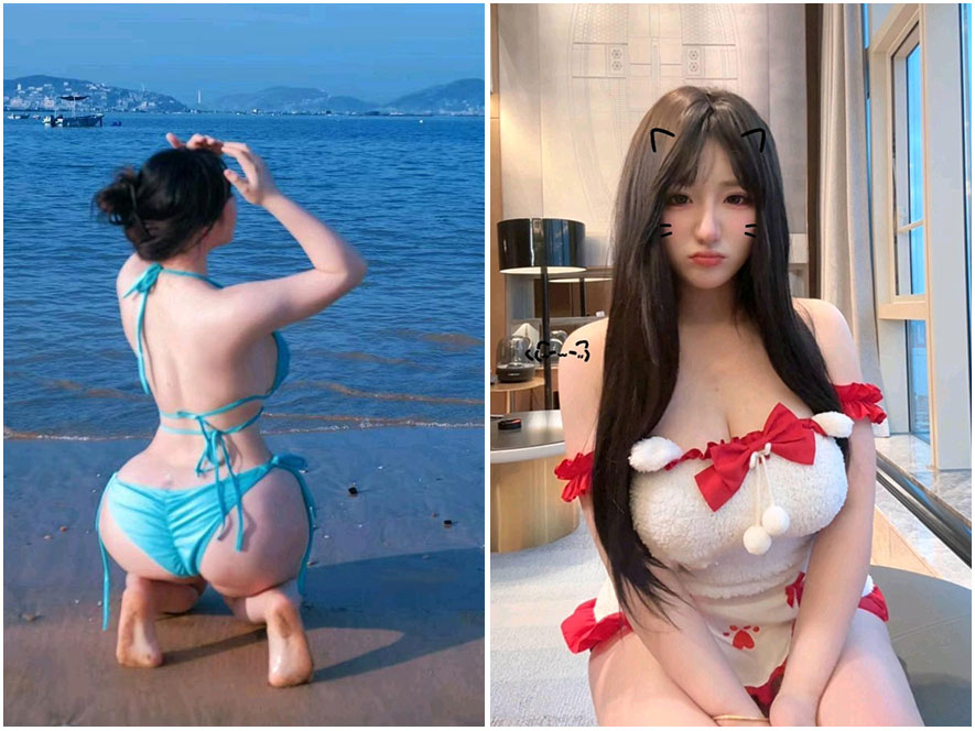 霸王龙女孩海边风情图片合集