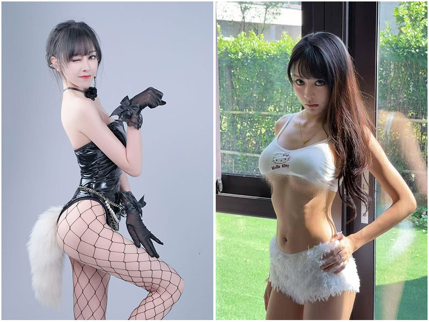 抖音网红人间小奶猫清纯睡衣写真照