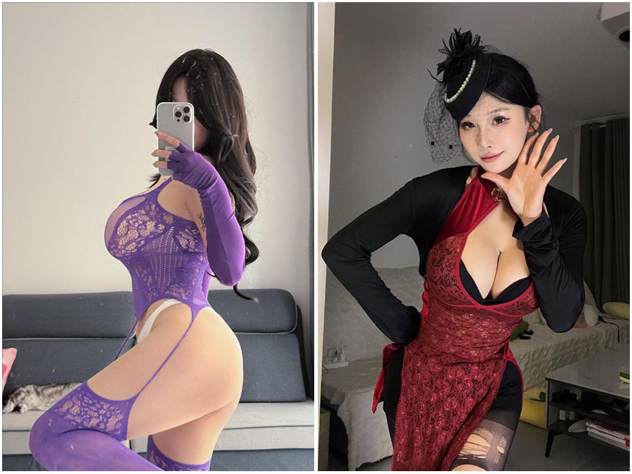 喵朵曦粉色洛丽塔写真